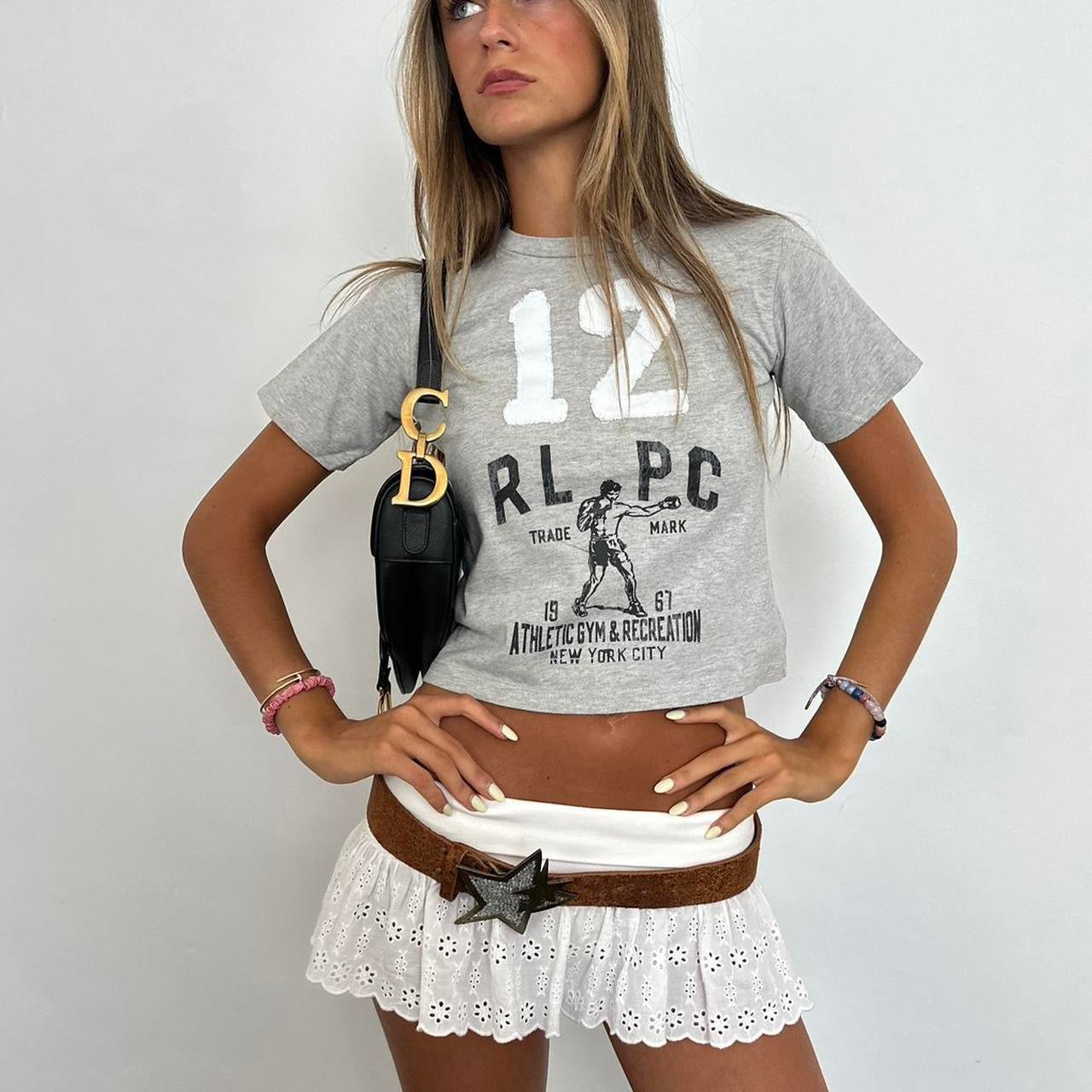 Vintage Ralph Lauren preppy grey baby tee
