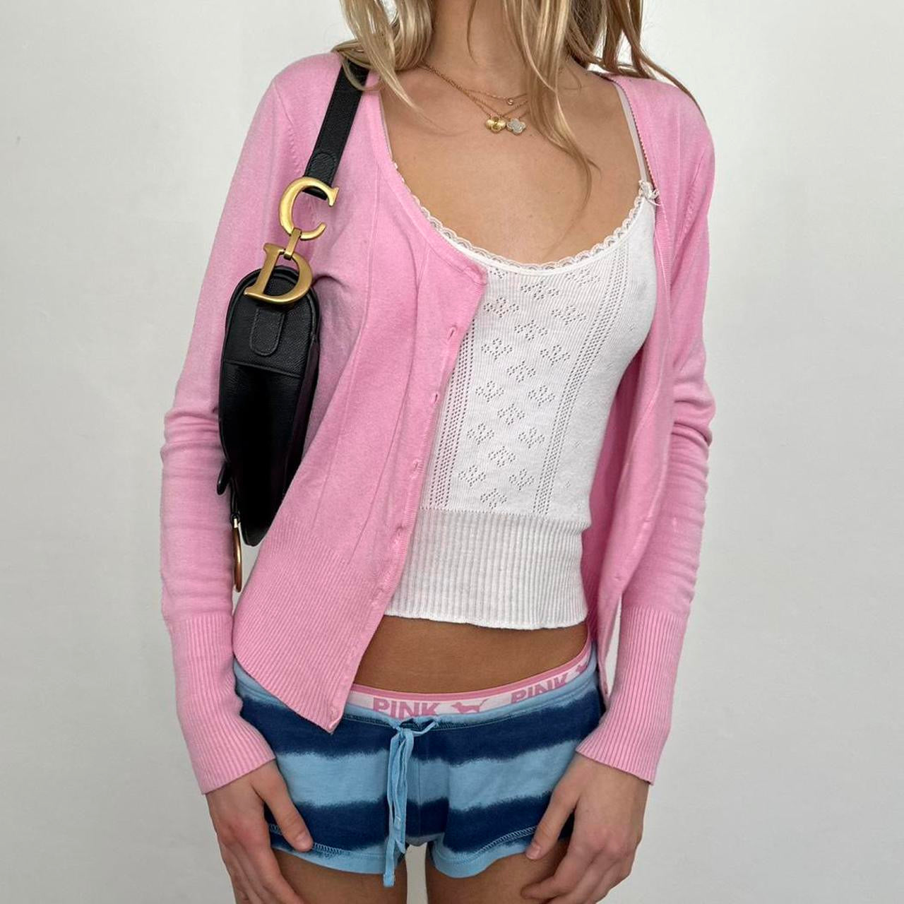 Vintage pink layering cardigan top