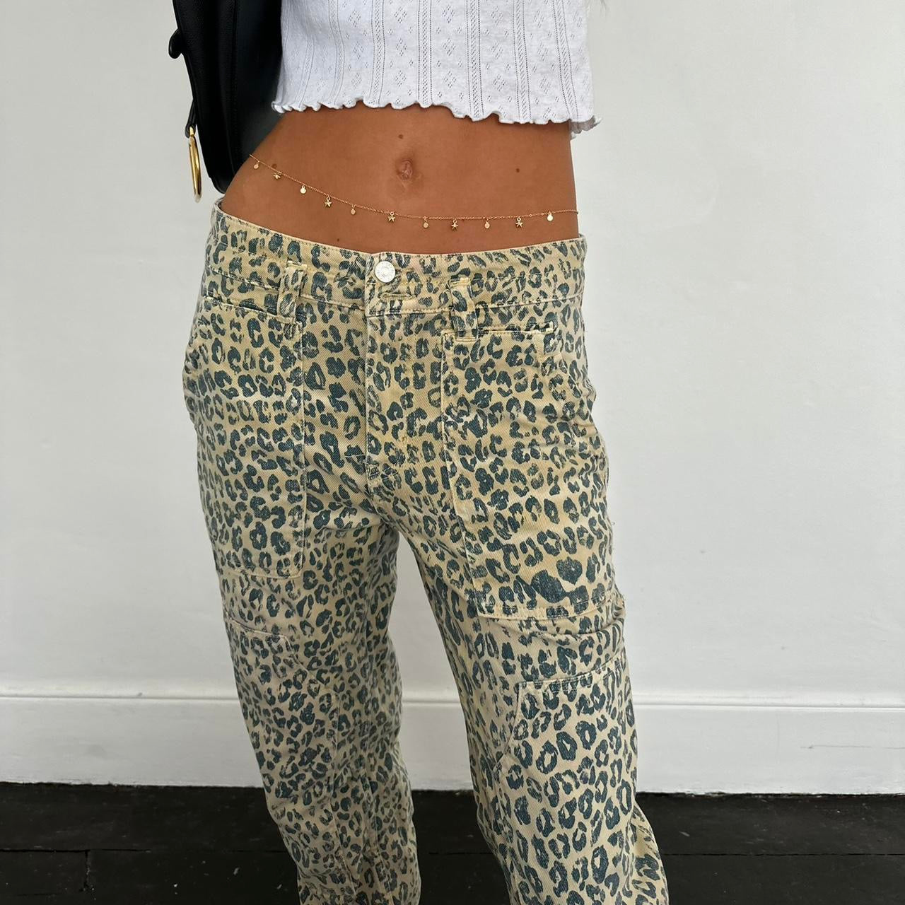Vintage leopard print jeans π