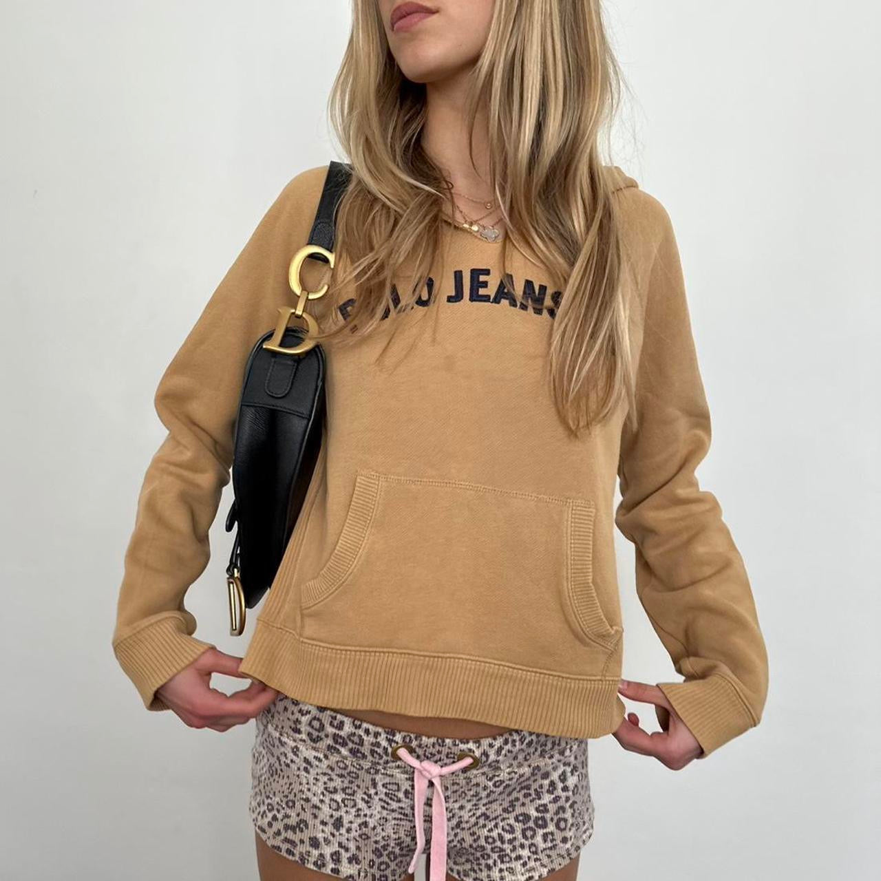 Vintage Polo Jeans by Ralph Lauren graphic light brown/tan hoodie