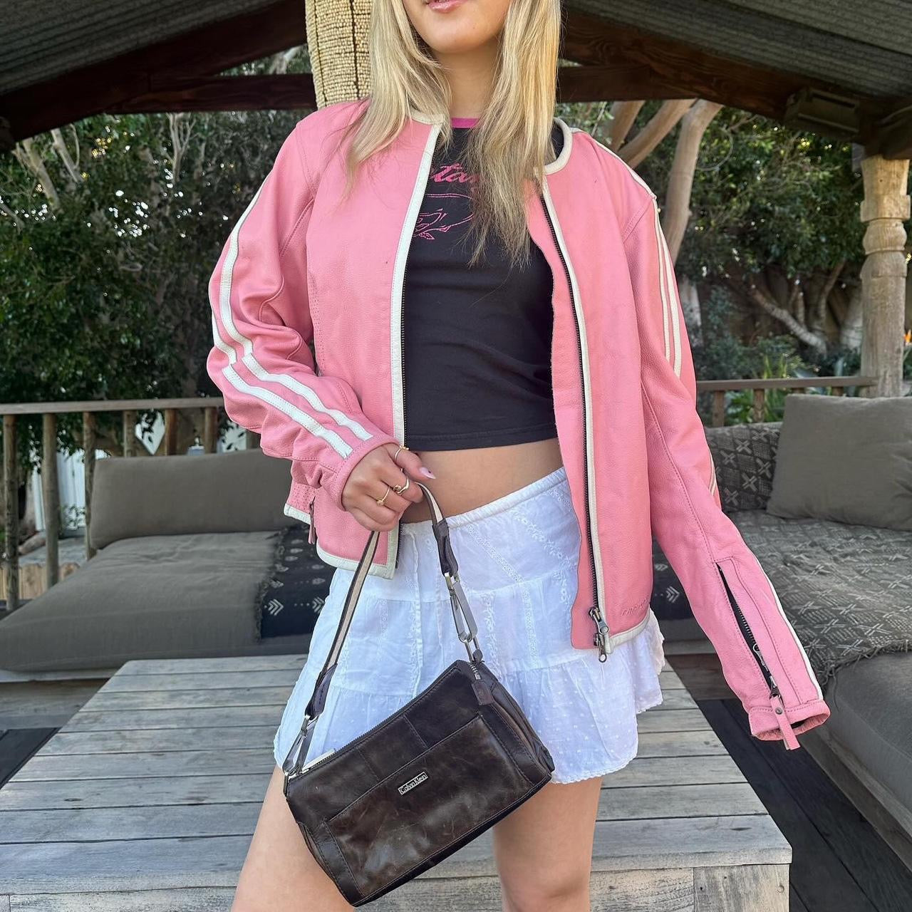 Vintage pink leather jacket π