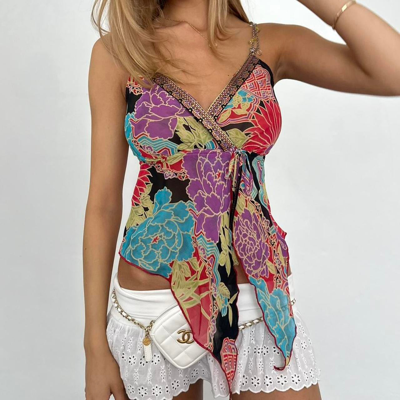 Vintage 2000’s floral bohemian cami top