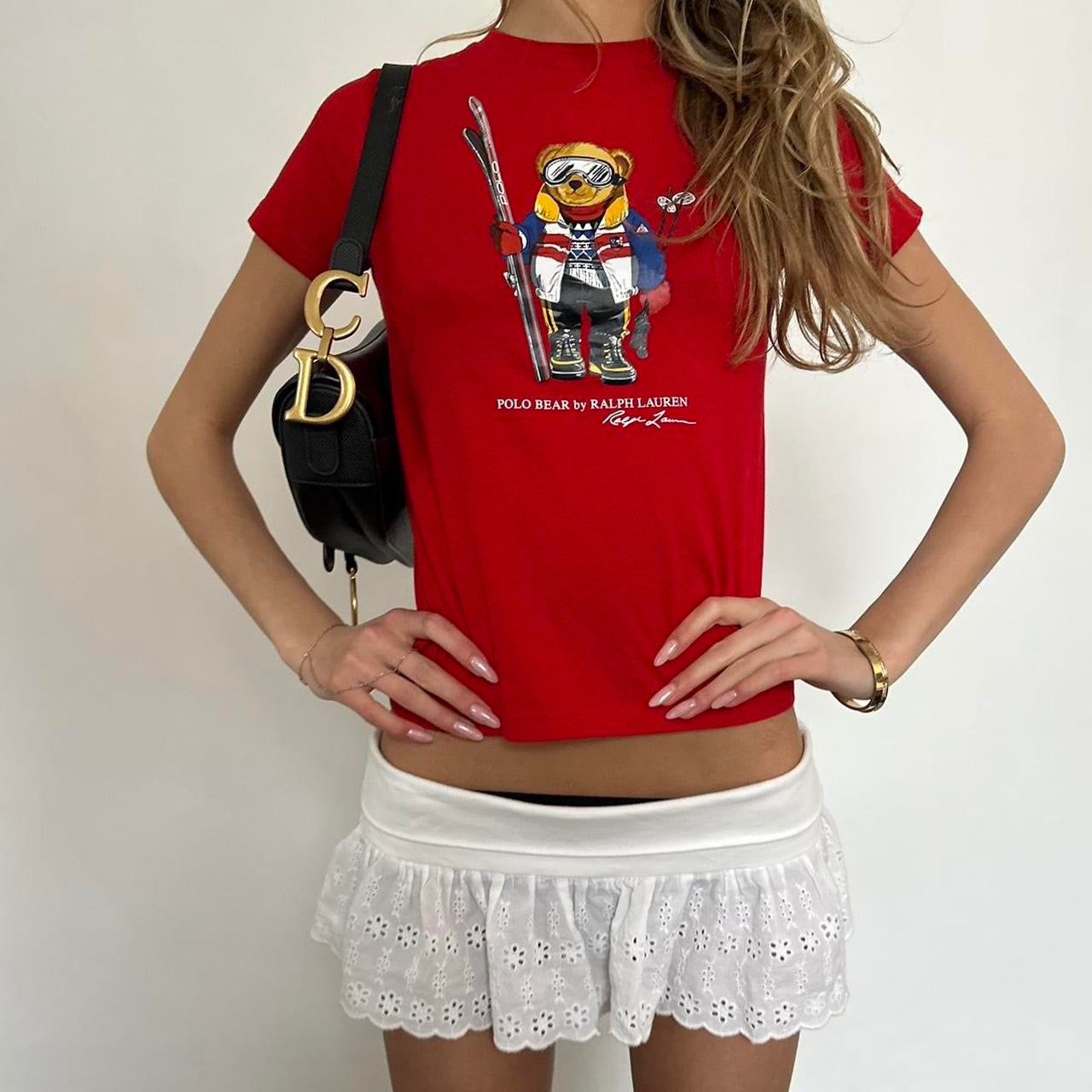 Vintage Ralph Lauren red bear baby tee