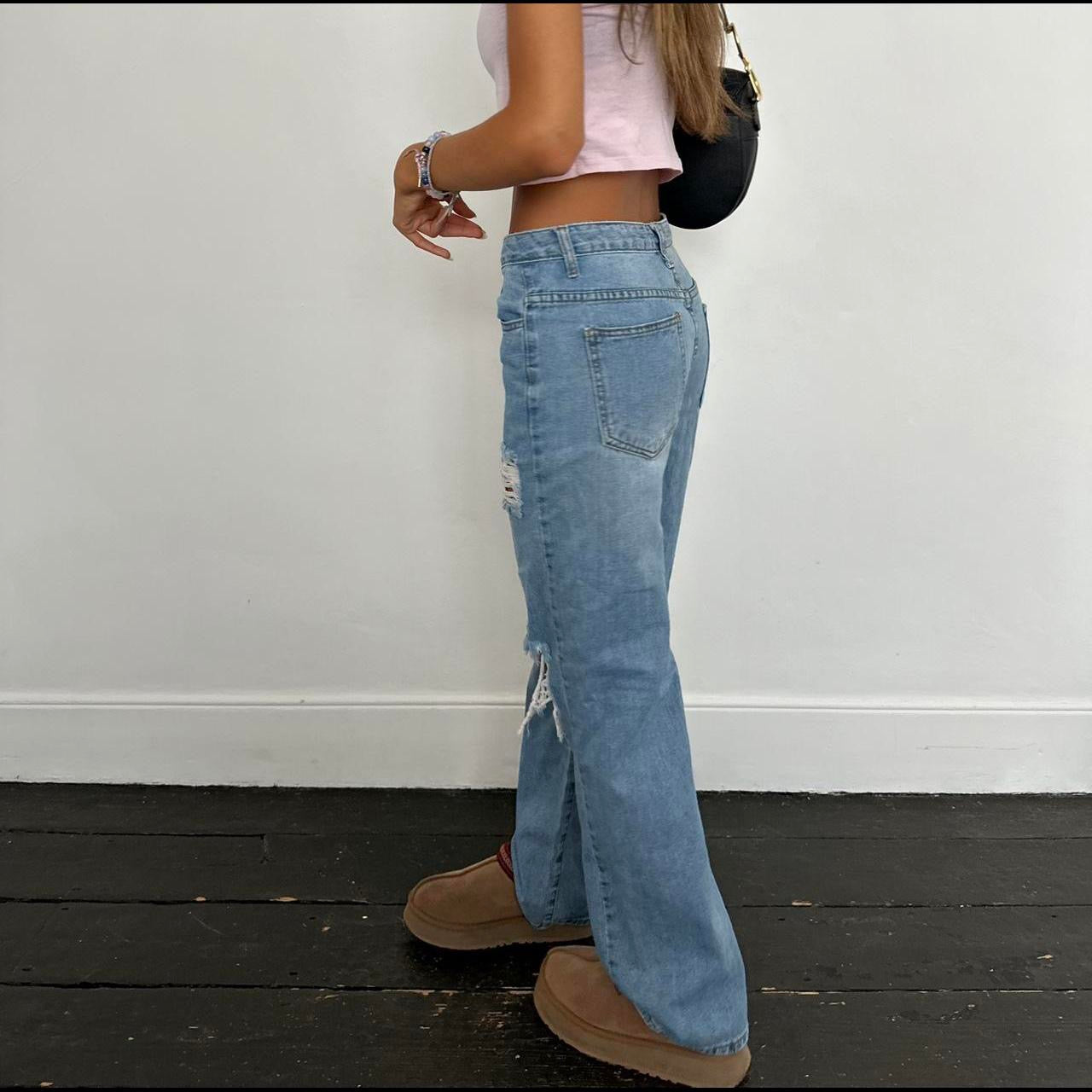 Vintage blue distressed jeans
