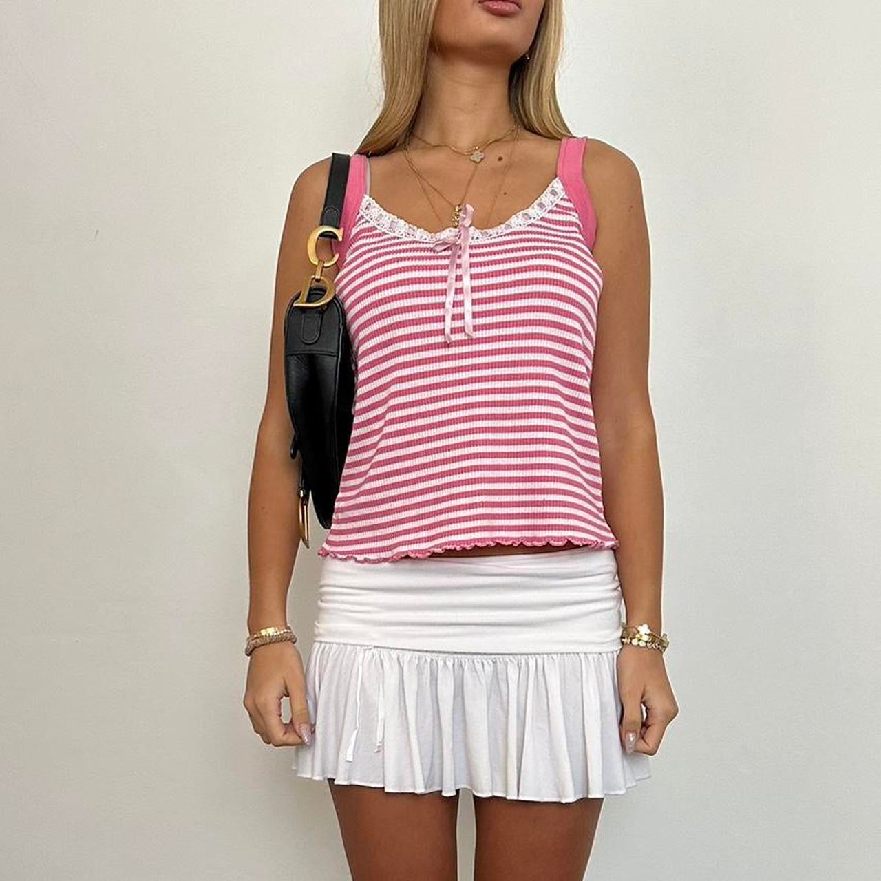 Vintage 90’s pink and white striped cami top