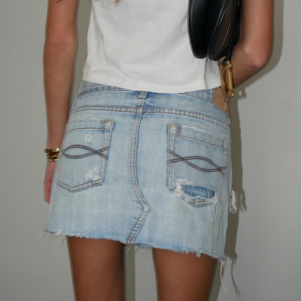 Vintage Abercrombie and Fitch denim distressed mini skirt