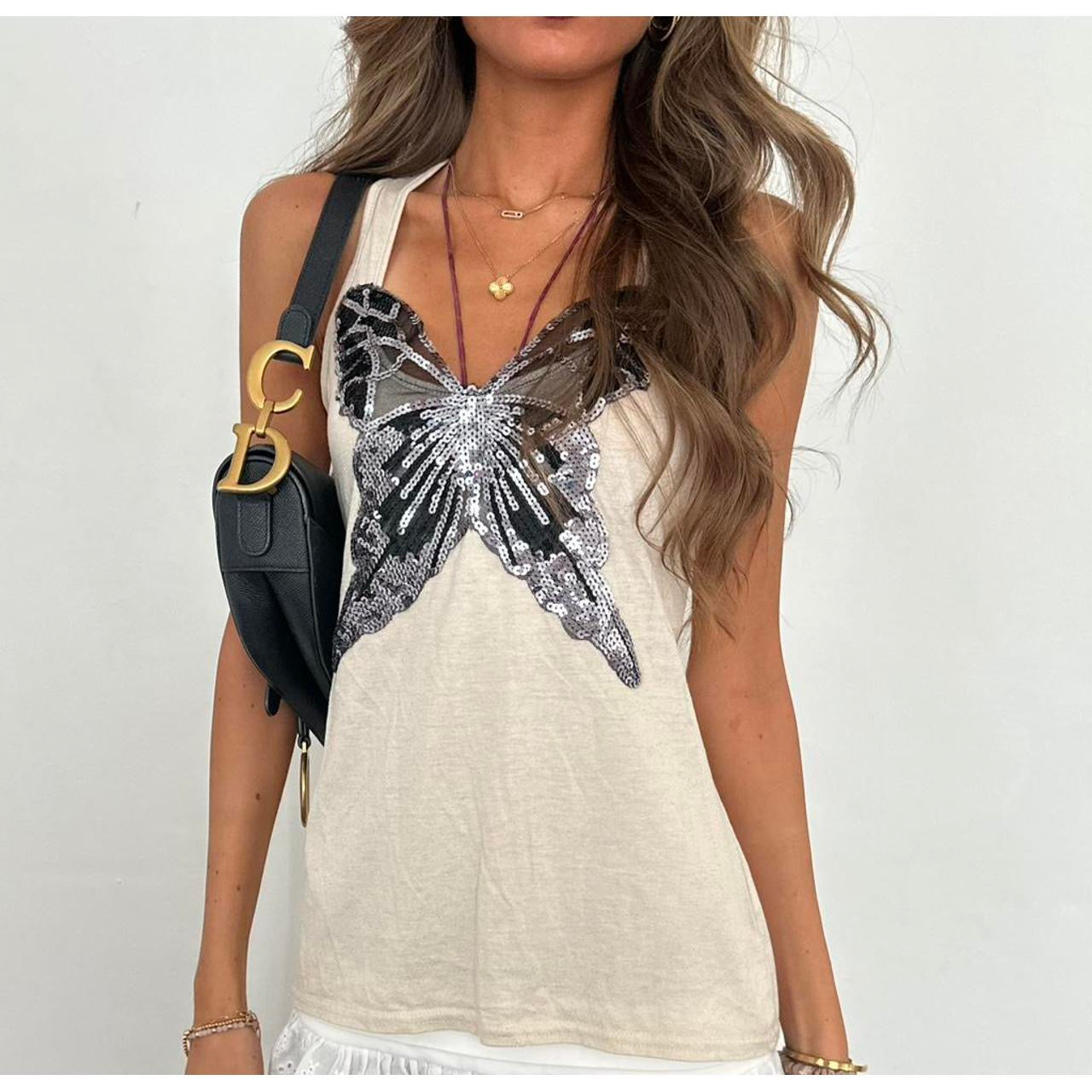 Vintage 00s butterfly cami top
