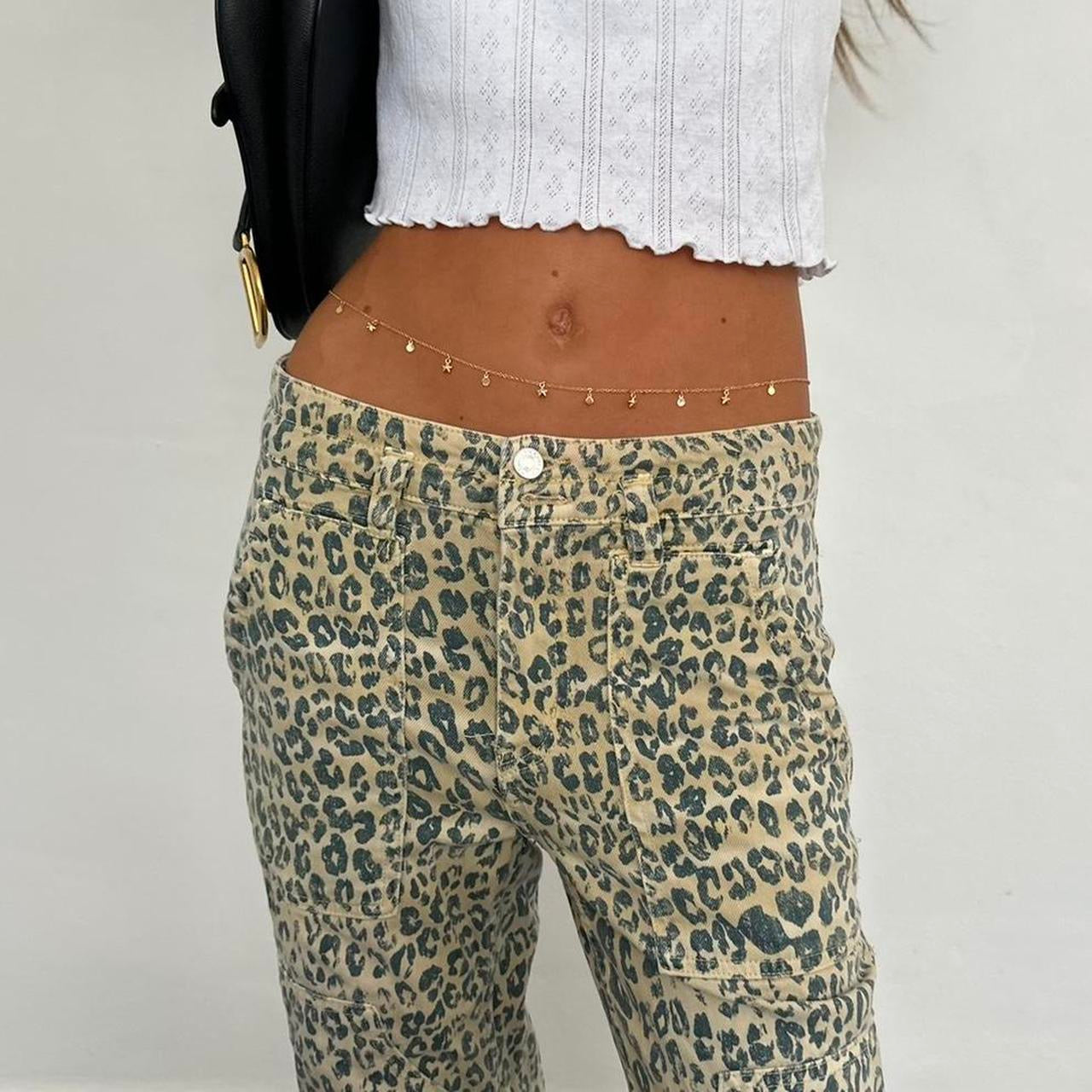 Vintage leopard print jeans π