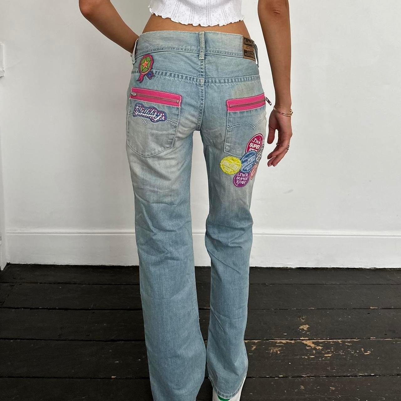 Vintage rare 90s blue surf girl jeans 🏄🏻♀️