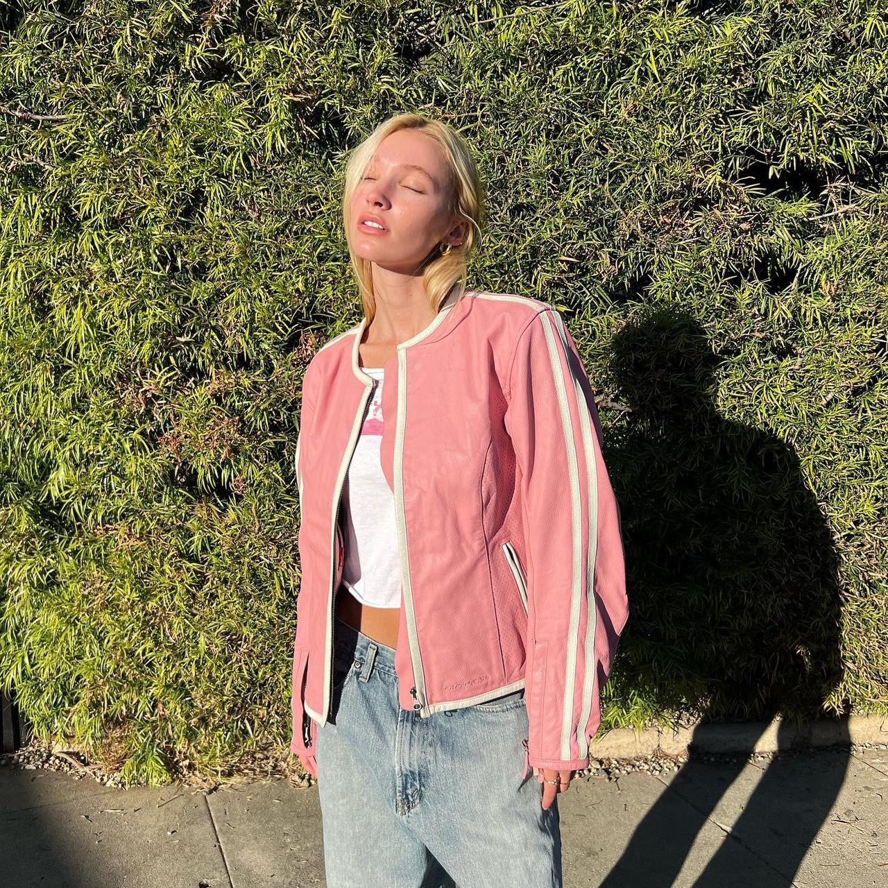 Vintage pink leather jacket π