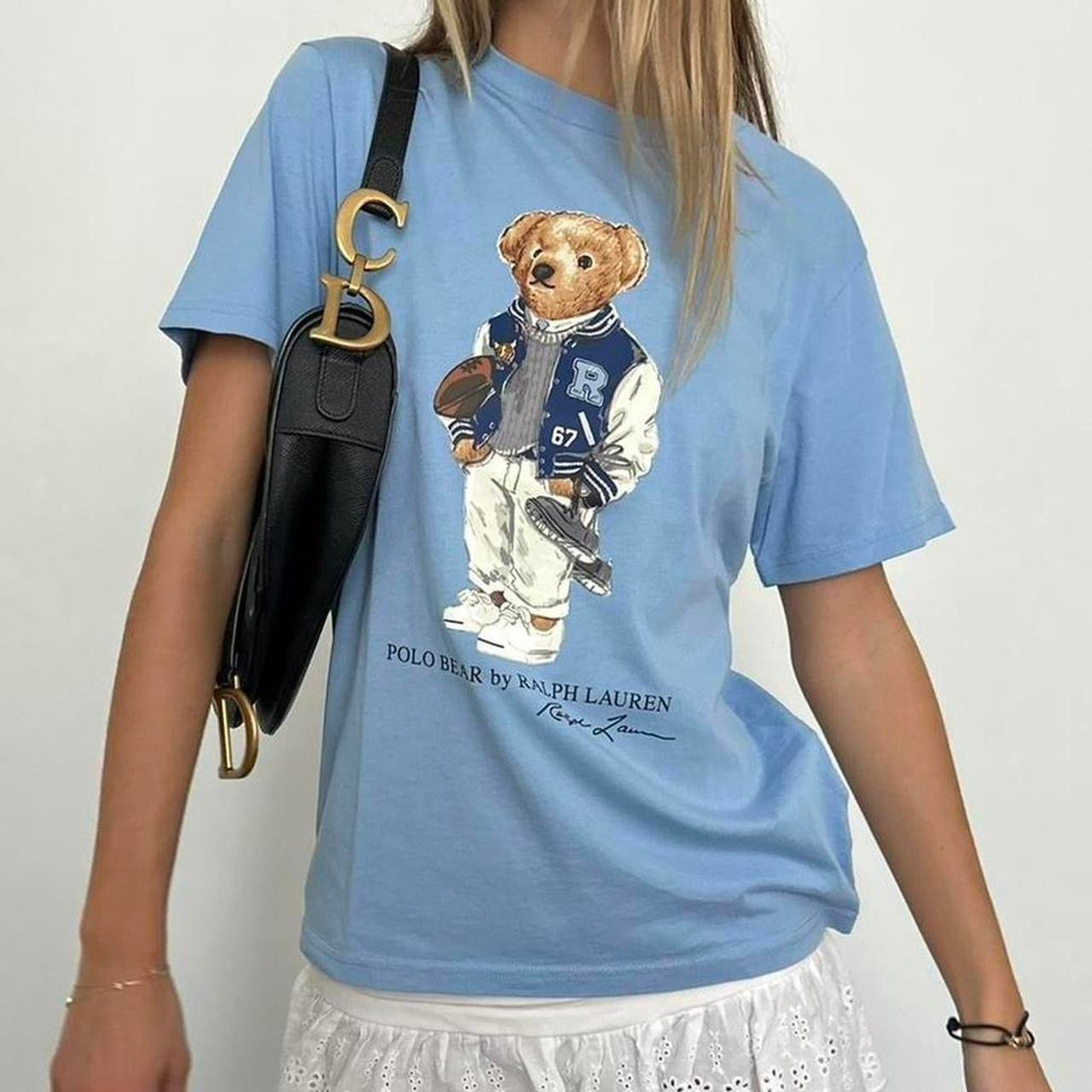 Vintage Ralph Lauren teddy bear blue top