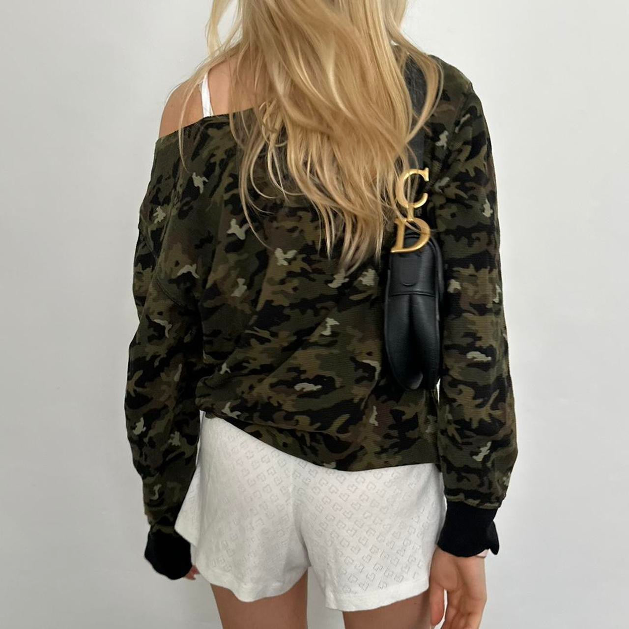 Vintage Ralph Lauren off shoulder camouflage top