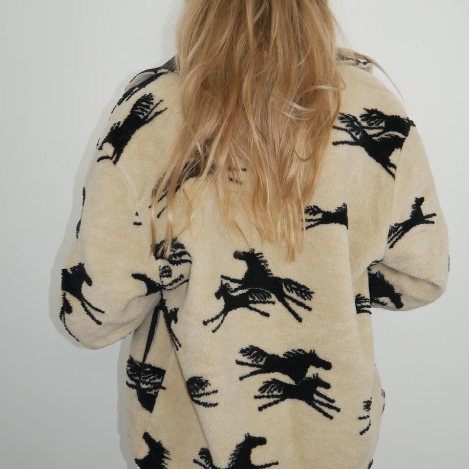 Vintage horse equestrian fleece jacket