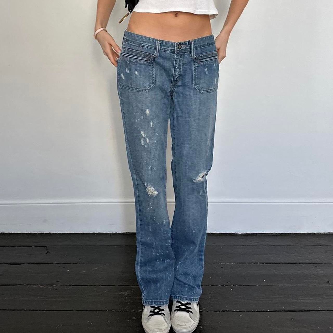 Vintage early 2000s Abercrombie and Fitch blue wash relaxed jeans
