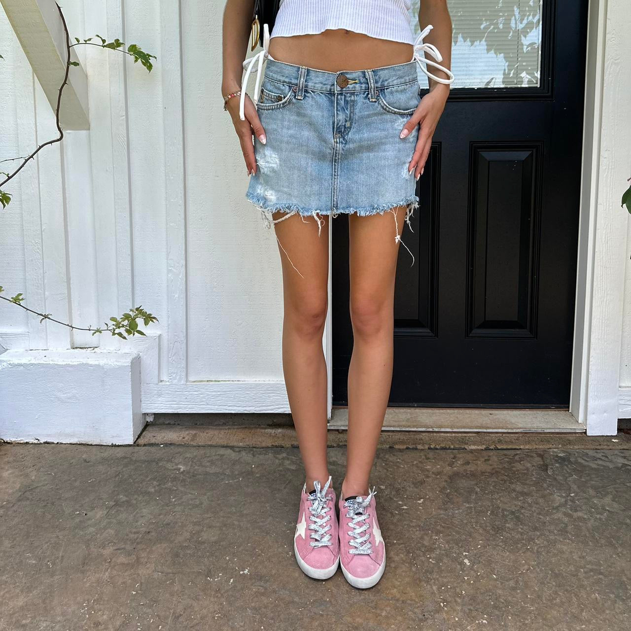 Vintage 90’s striped layered mini skirt