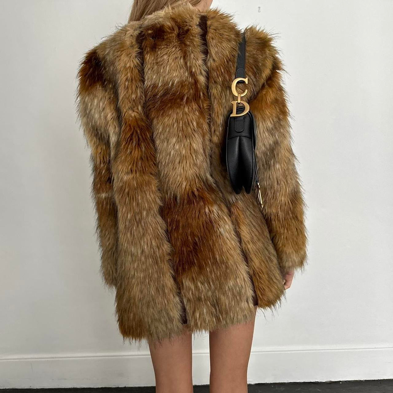 Vintage 2000’s brown faux fur jacket