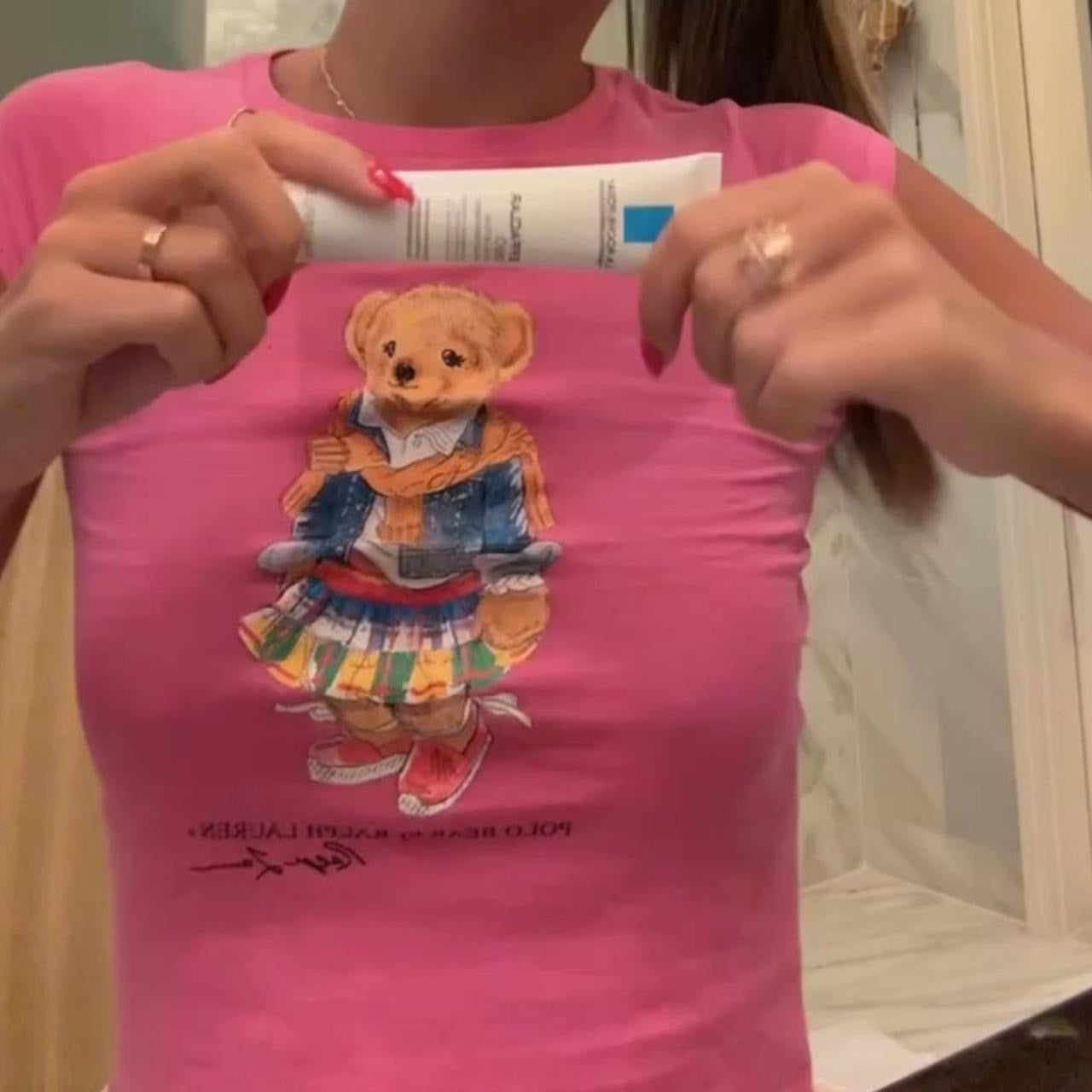 Vintage pink Ralph Lauren bear baby tee