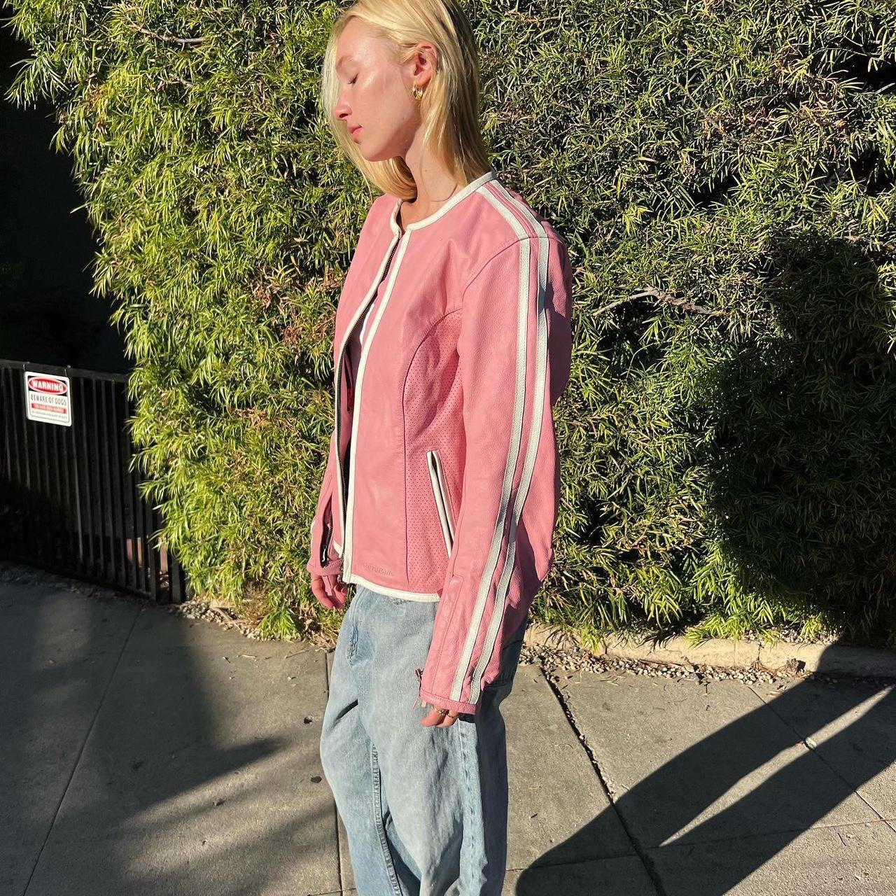 Vintage pink leather jacket π