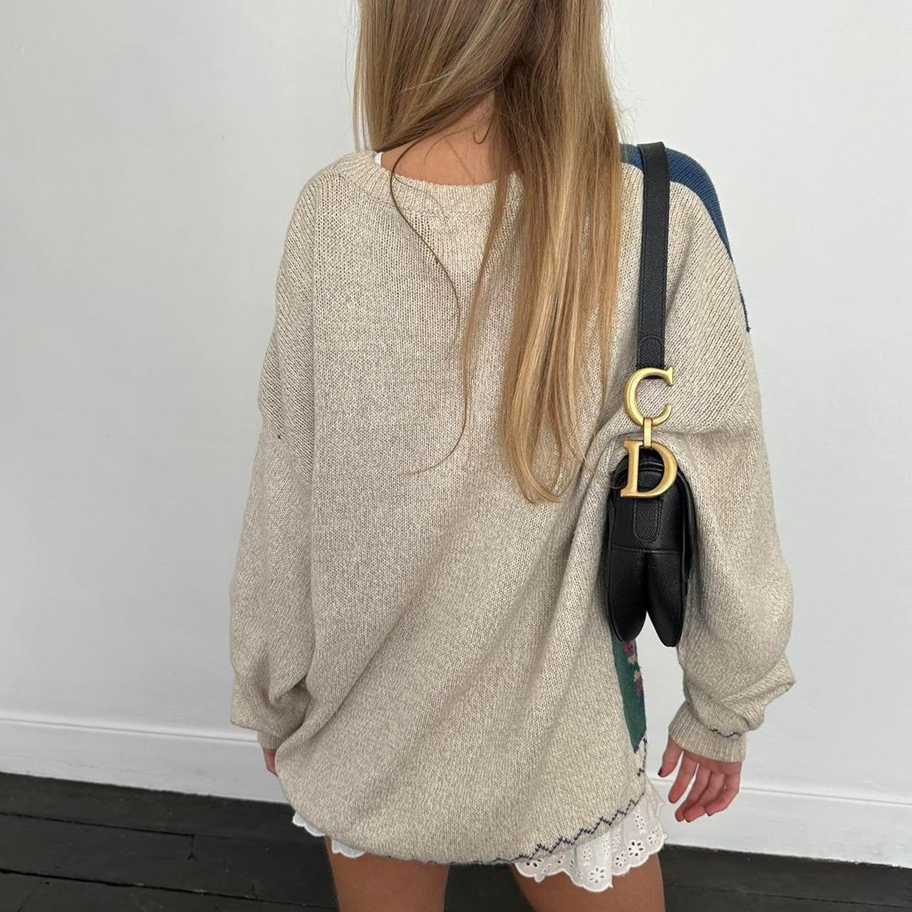 Vintage 90โs preppy knit cardigan ๐๐งบ
