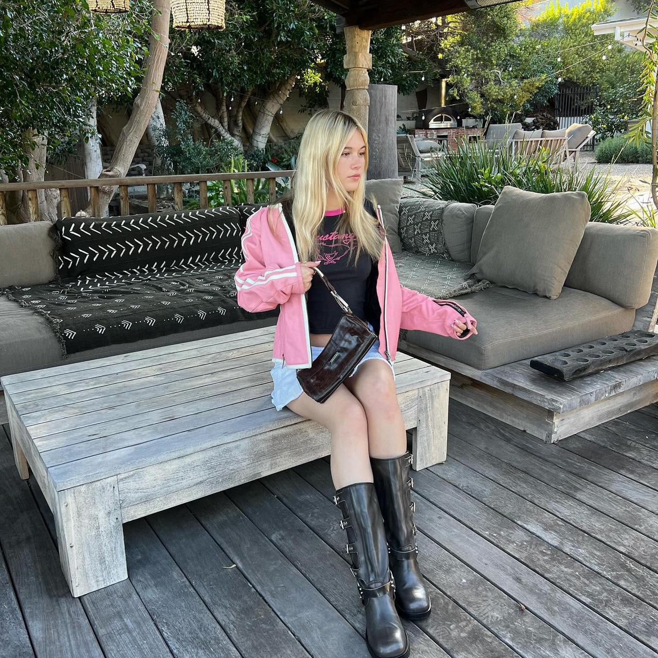 Vintage pink leather jacket π