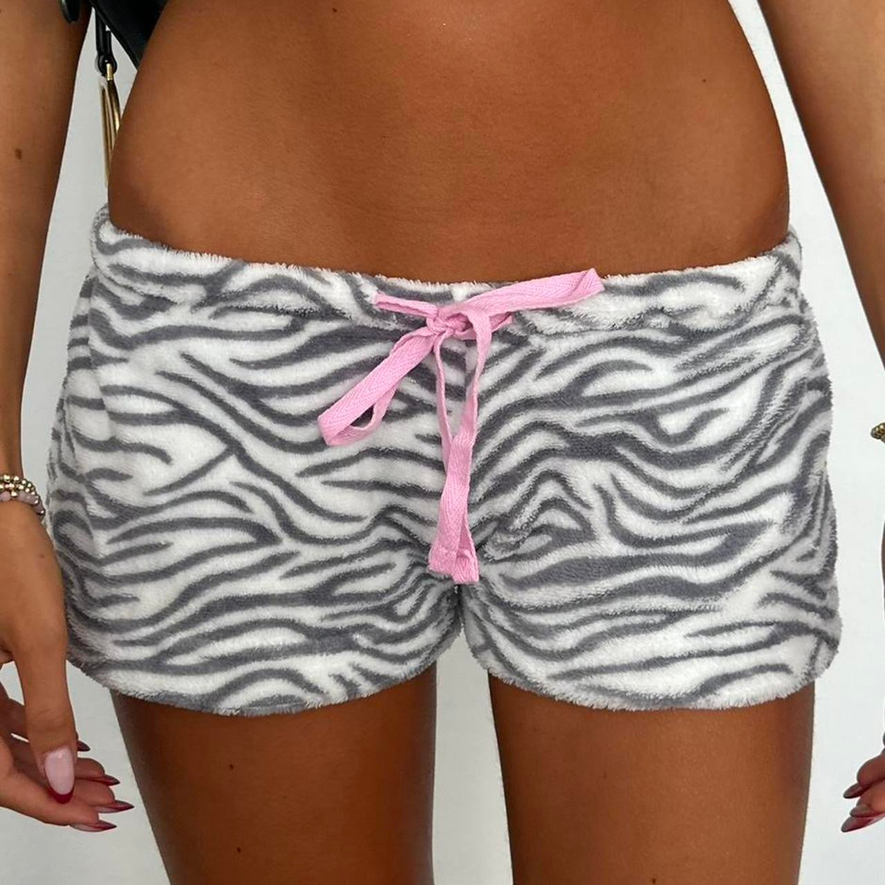 Vintage 2000’s fleece zebra shorts