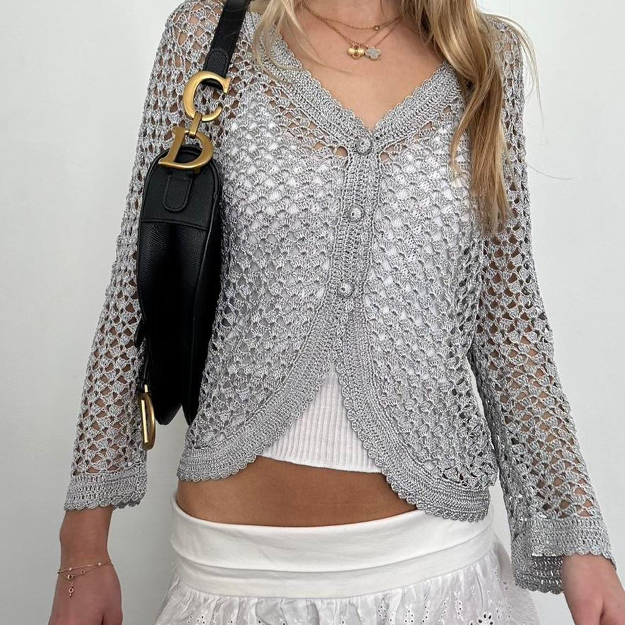 Vintage grey layering cardigan top