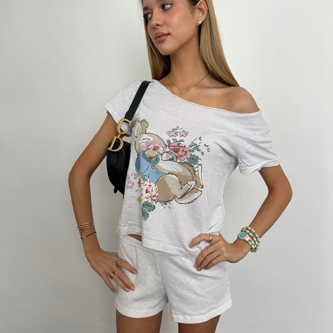 Vintage bunny off shoulder tee