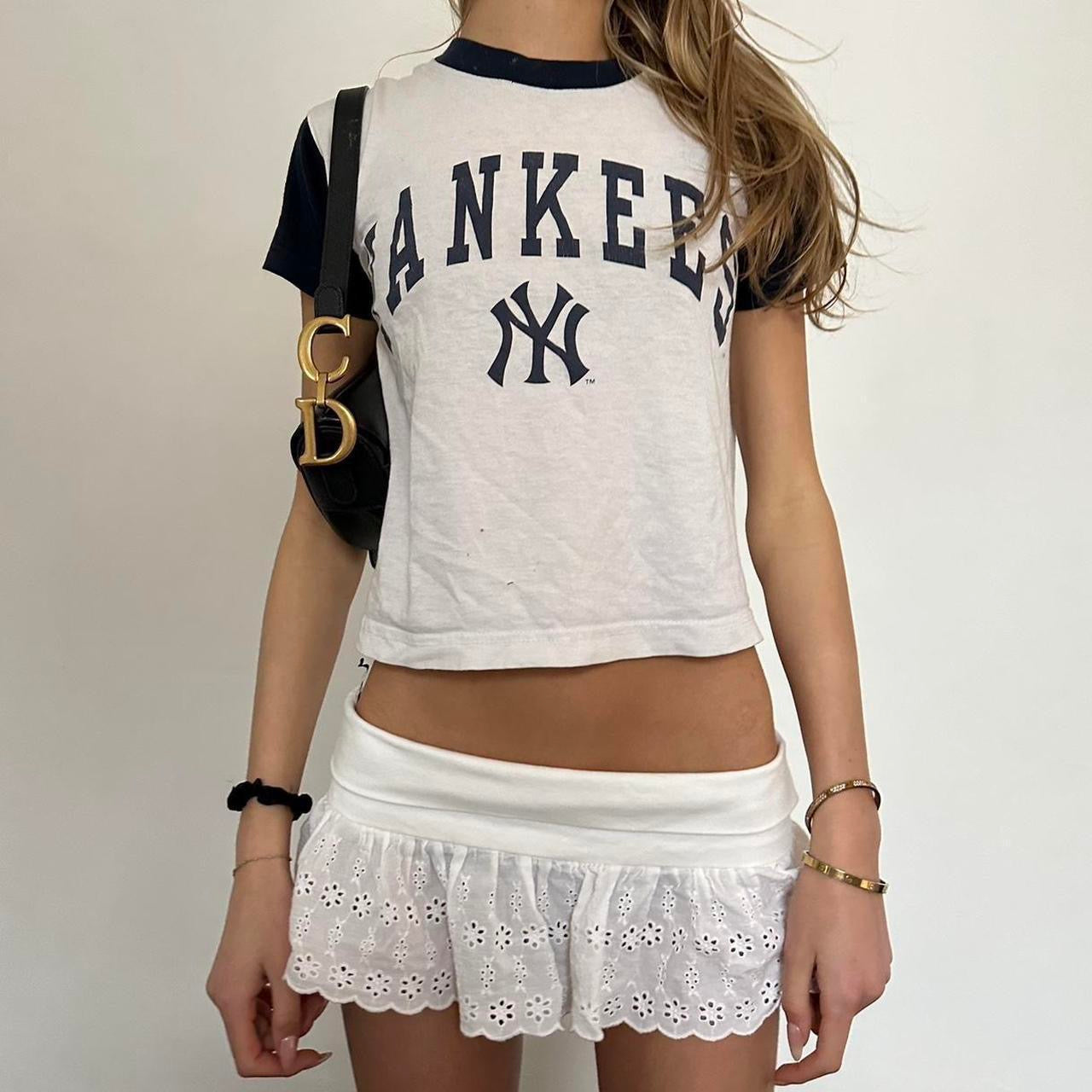 Vintage rare 80s distressed Yankees baby tee