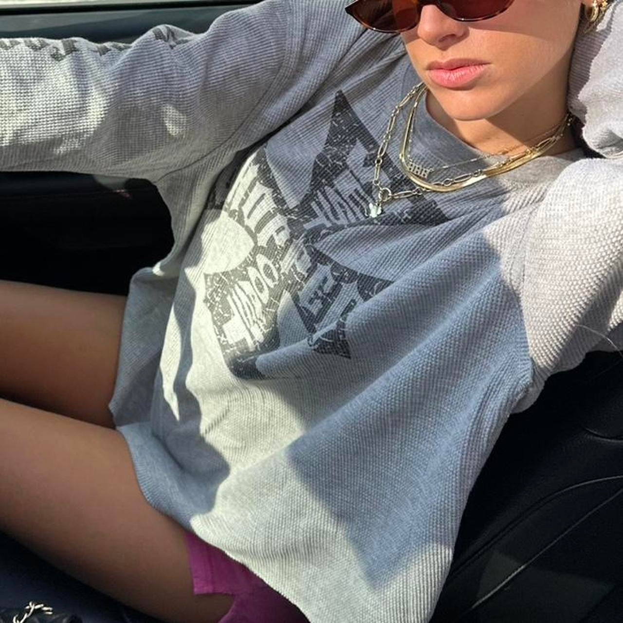 Vintage West Coast Choppers long sleeve grey oversized top
