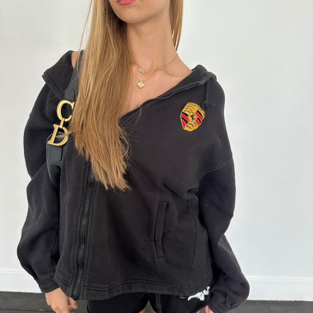 Vintage Porsche black hoodie top
