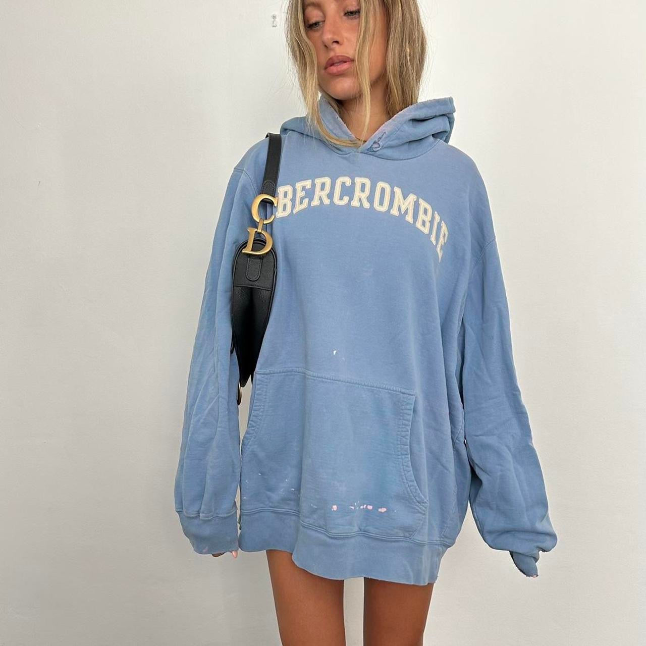 Vintage 2000’s Abercrombie and Fitch blue distressed hoodie
