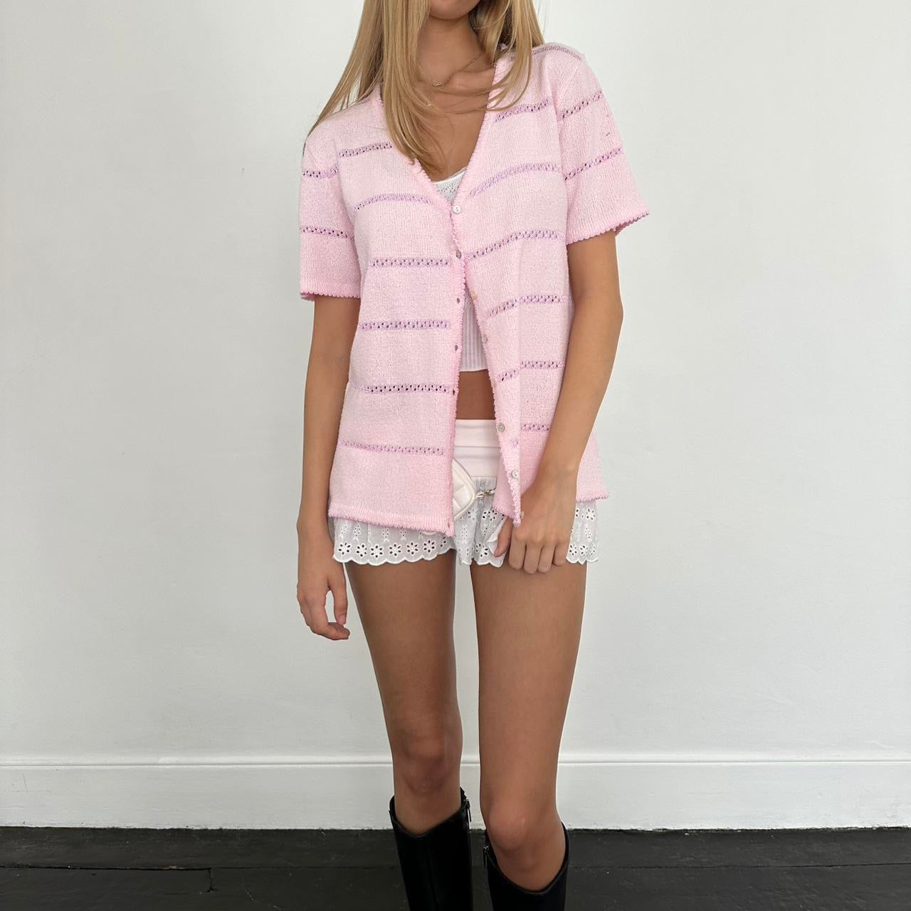 Vintage pink delicate layering cardigan