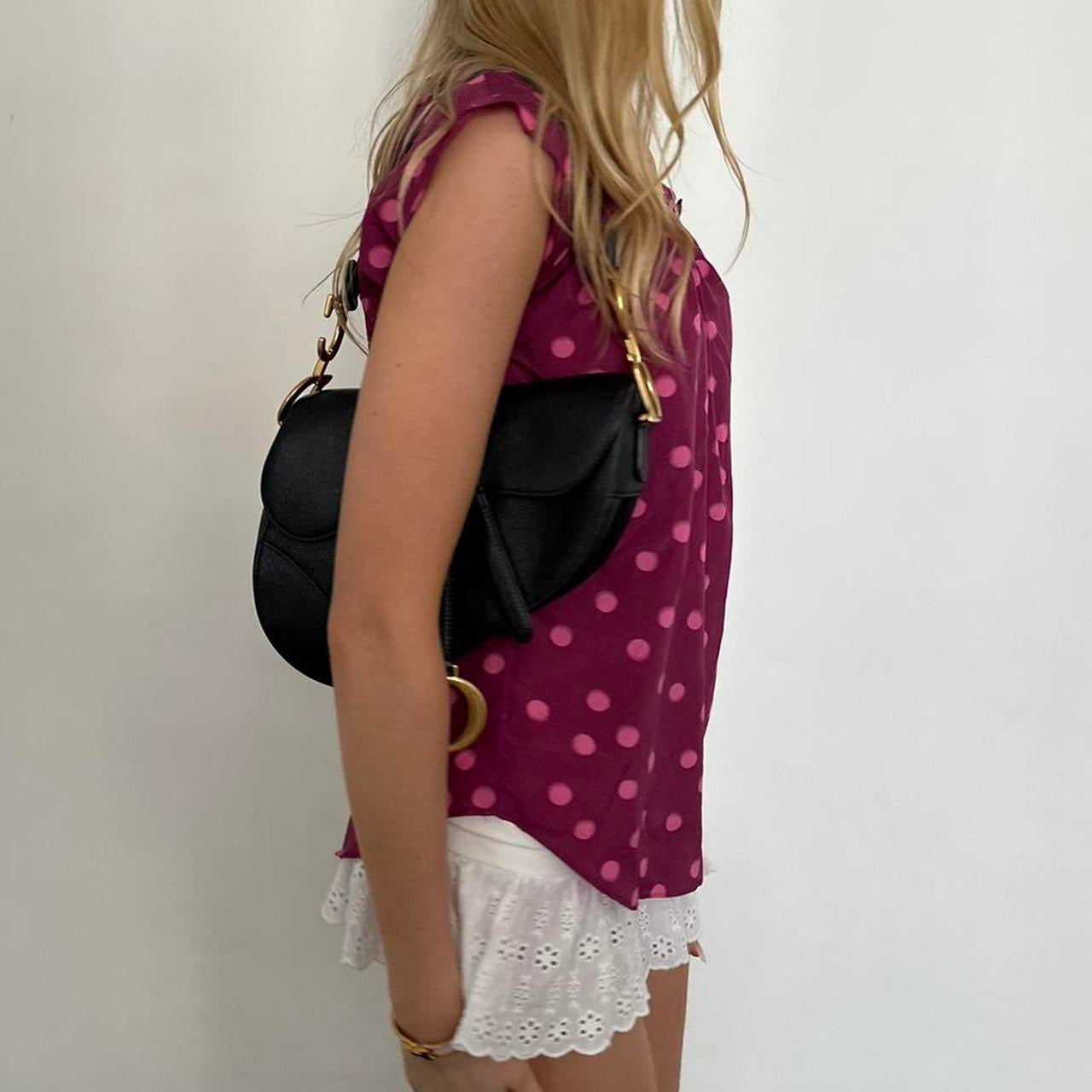 Vintage 90’s pink polka dot blouse top
