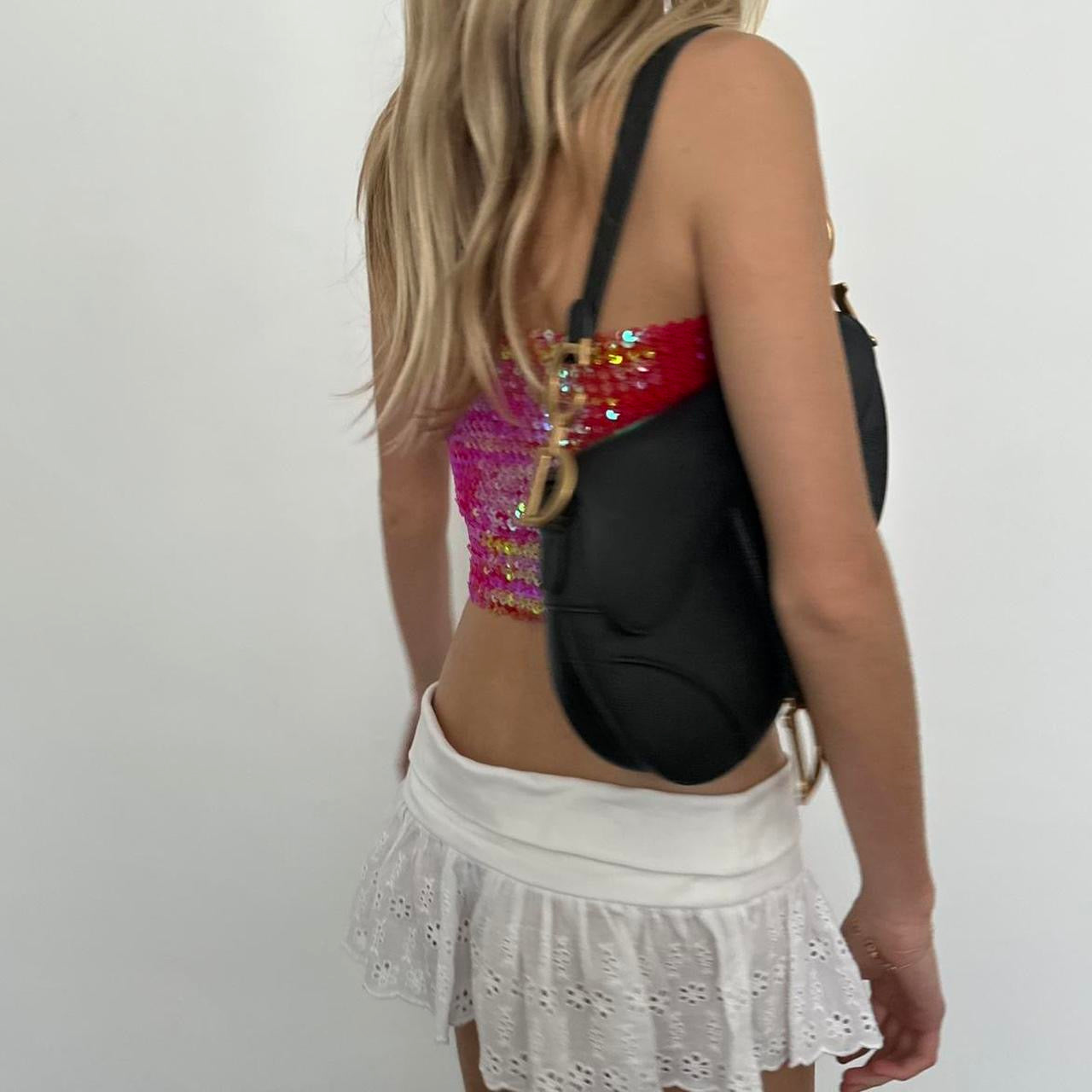 Vintage hot pink strapless top