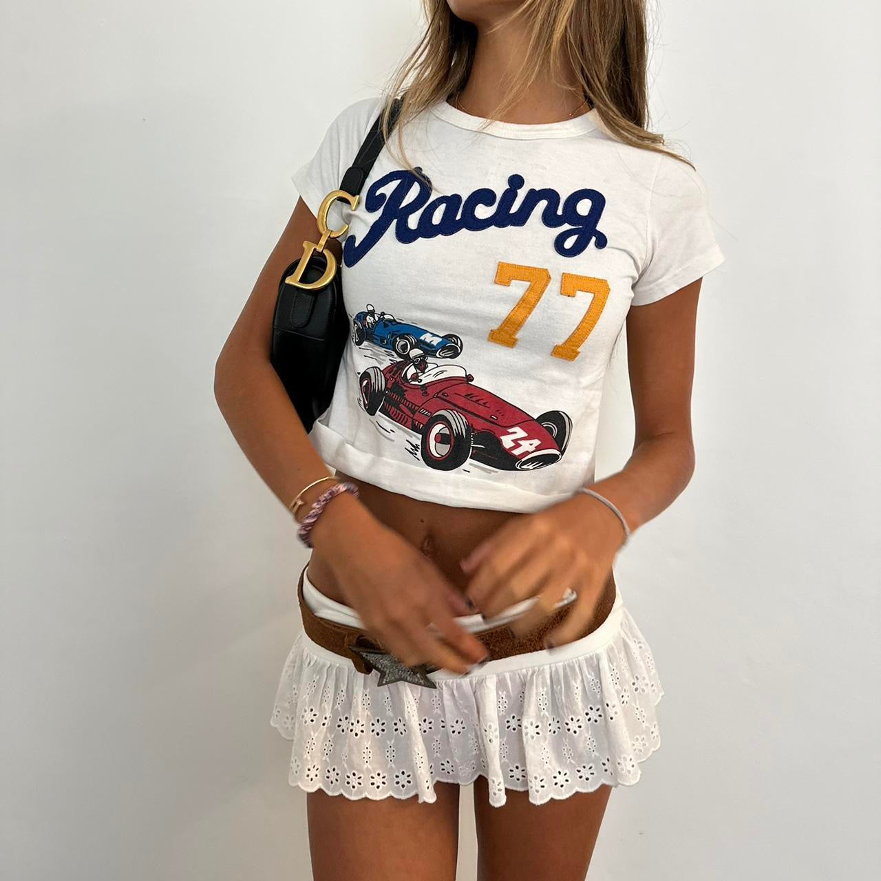 Vintage 90ās racing baby tee āļø šļø