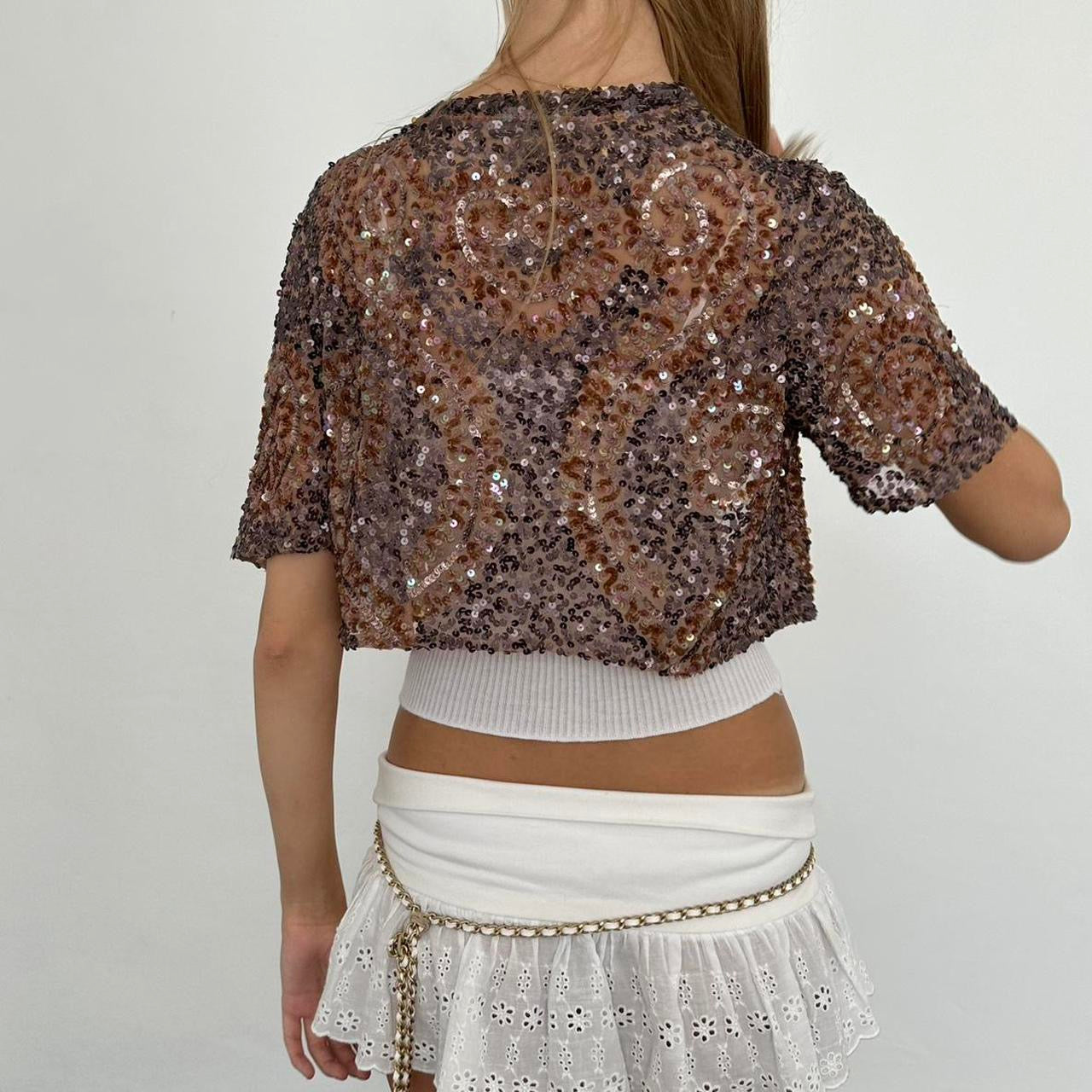 Vintage sequin delicate layering cardigan