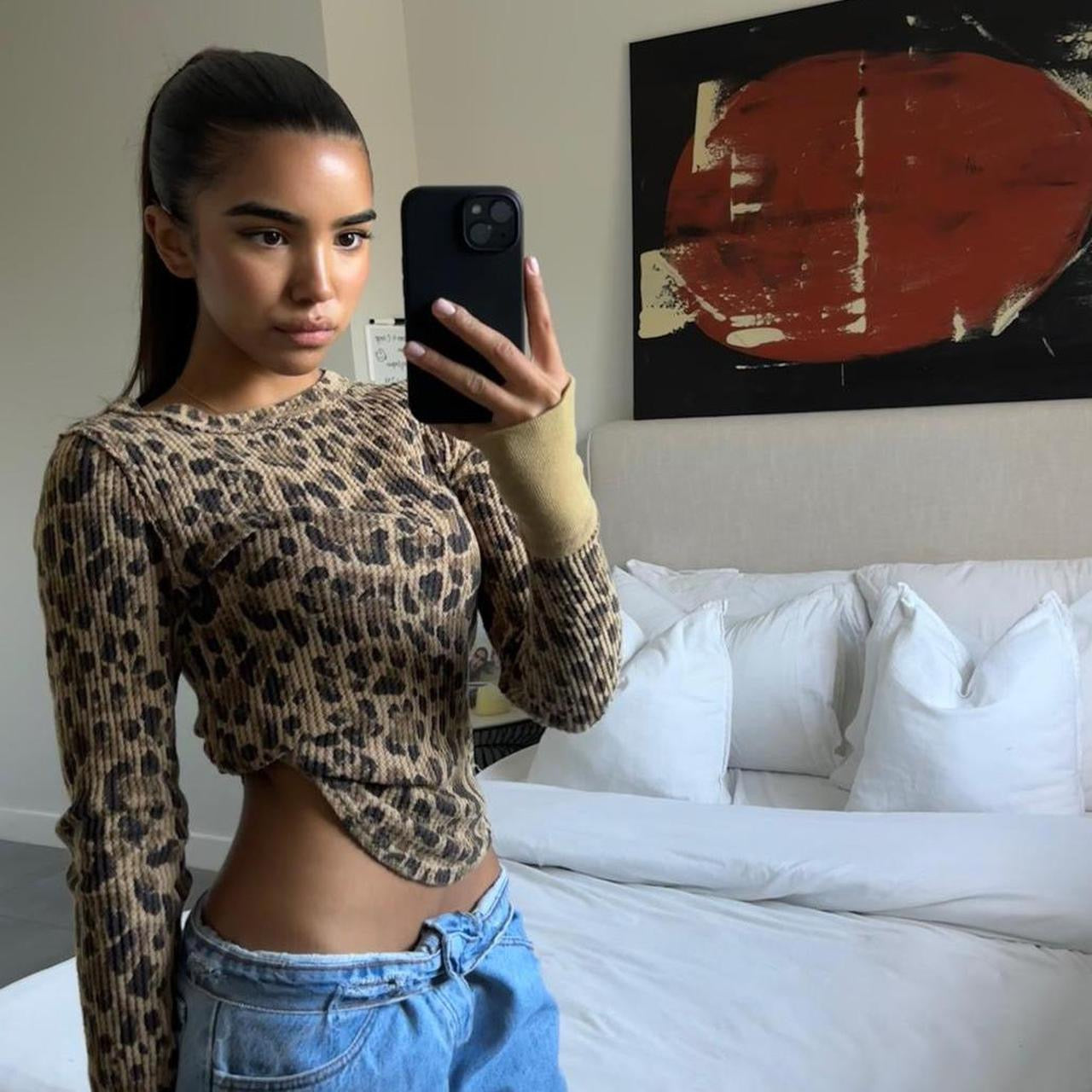 Vintage leopard long sleeve top