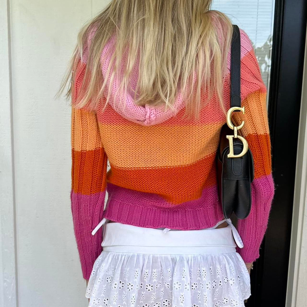 Vintage 2000’s knitted striped hoodie