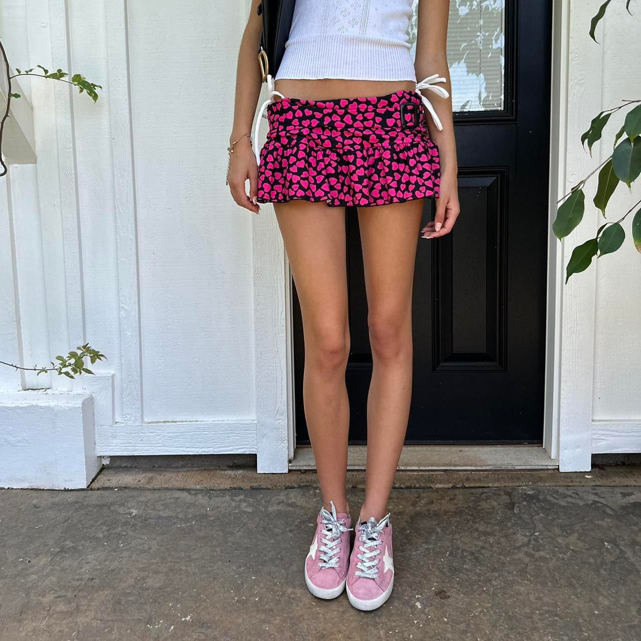Vintage 90’s hearts pink mini skirt