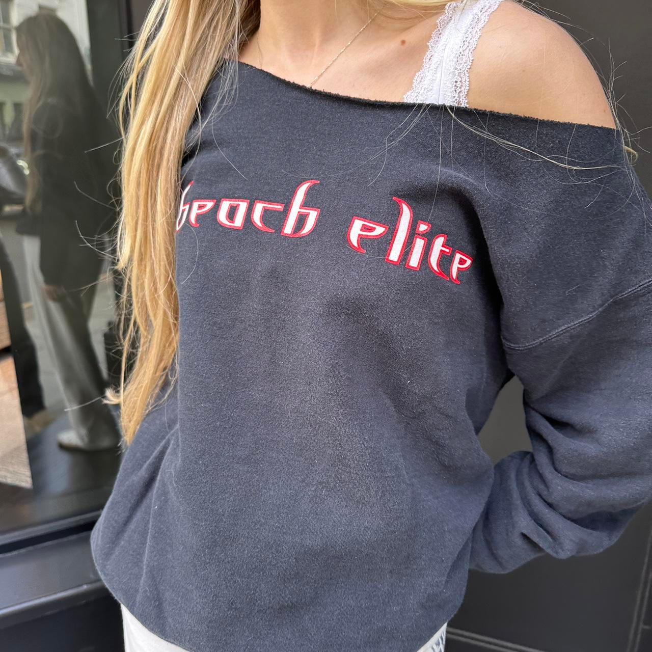 Vintage Beach Elite skater off shoulder sweatshirt