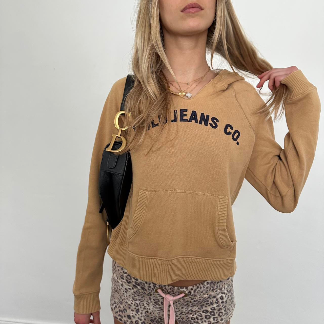Vintage Polo Jeans by Ralph Lauren graphic light brown/tan hoodie
