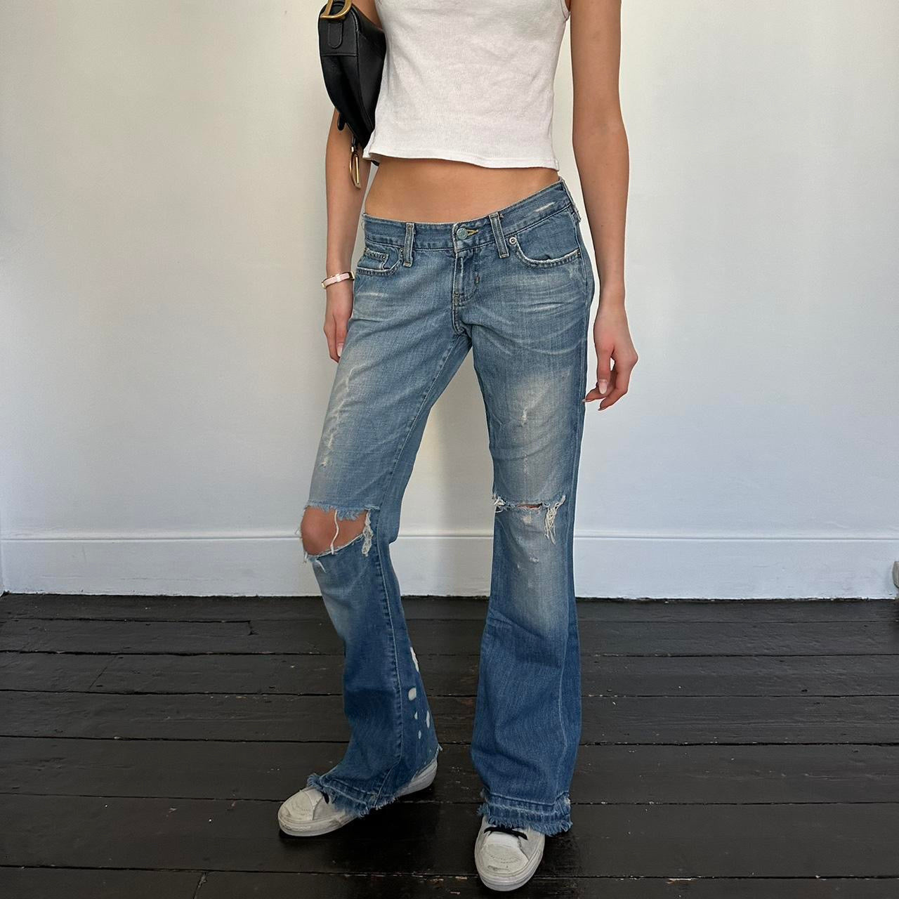 Vintage early 2000s Abercrombie and Fitch blue wash relaxed jeans