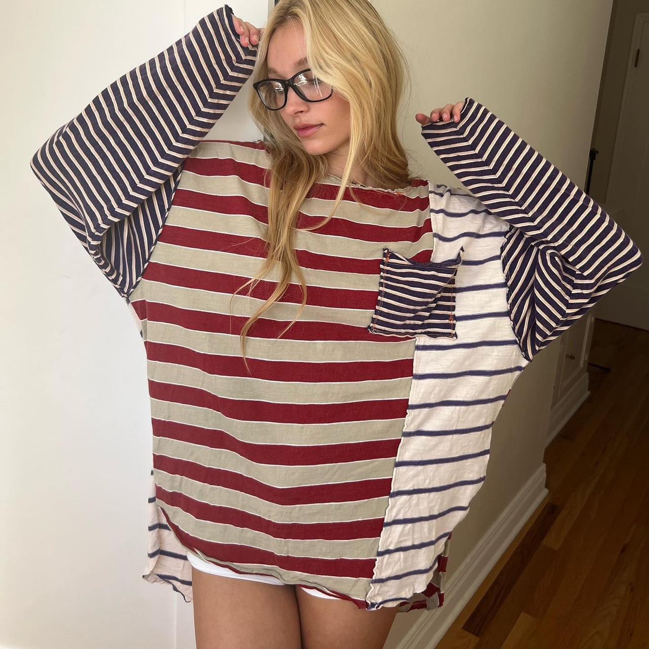 Vintage Free People patchwork relaxed fit top