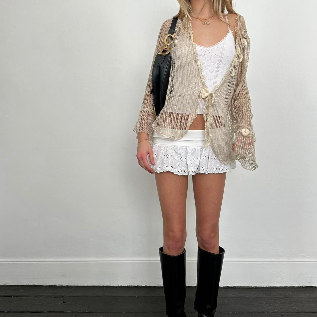 Vintage crochet cardigan top