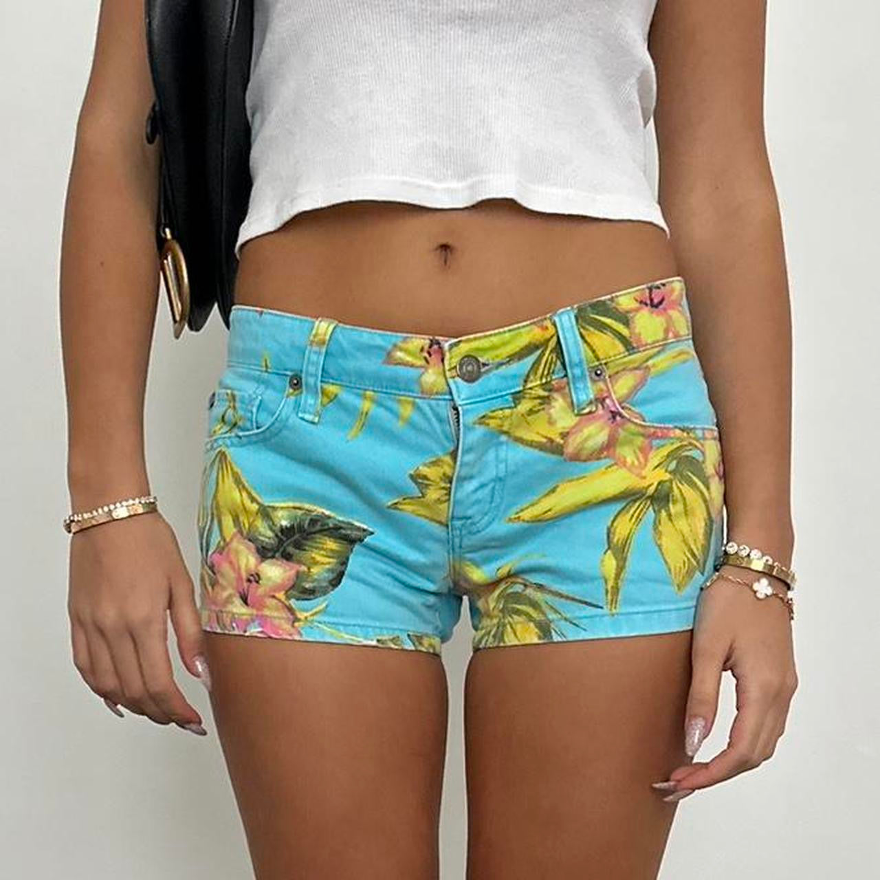 Vintage Ralph Lauren aqua tropical print shorts