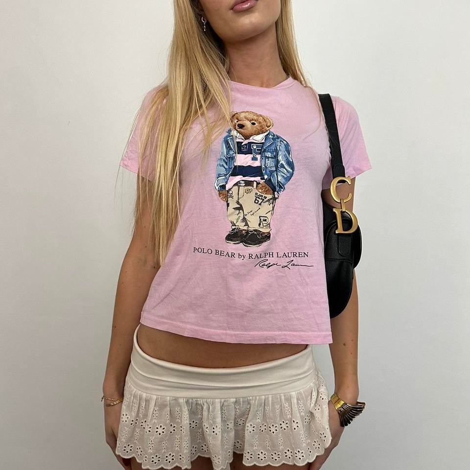 Vintage Ralph Lauren pink teddy bear baby tee