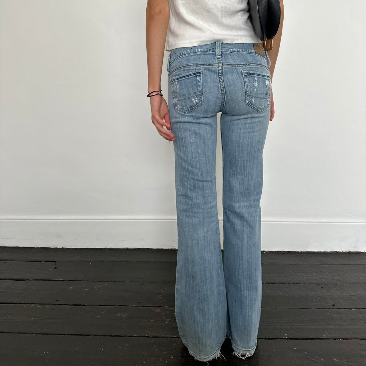 Vintage distressed bootcut jeans