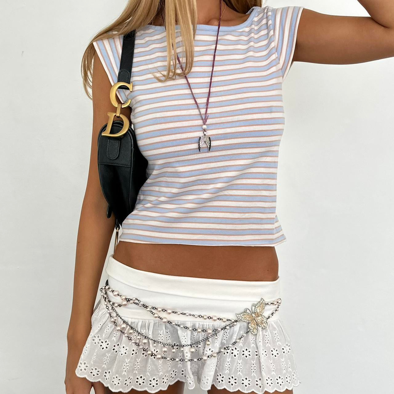 Vintage 2000’s striped brown and blue top
