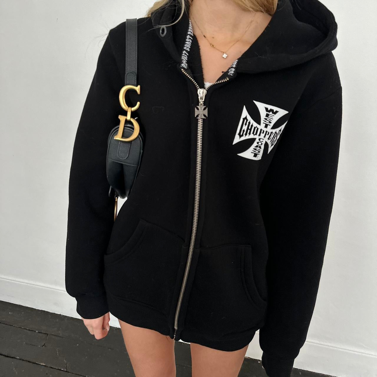 Vintage West Coast black zip up hoodie