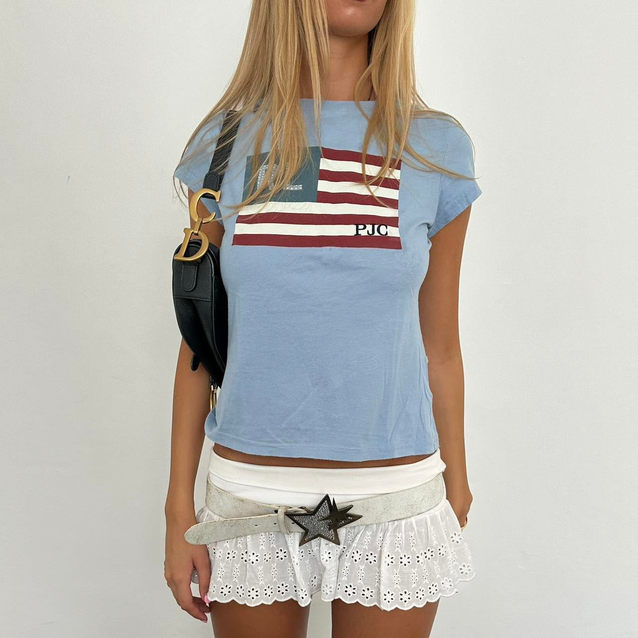 Vintage 90’s blue American flag Ralph Lauren baby tee